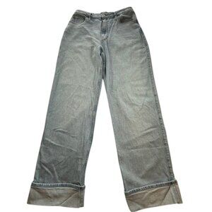 Hollister High Rise Wide Leg Washed  Dad Jean w/ Rollup Cuff Size 11R  30x31